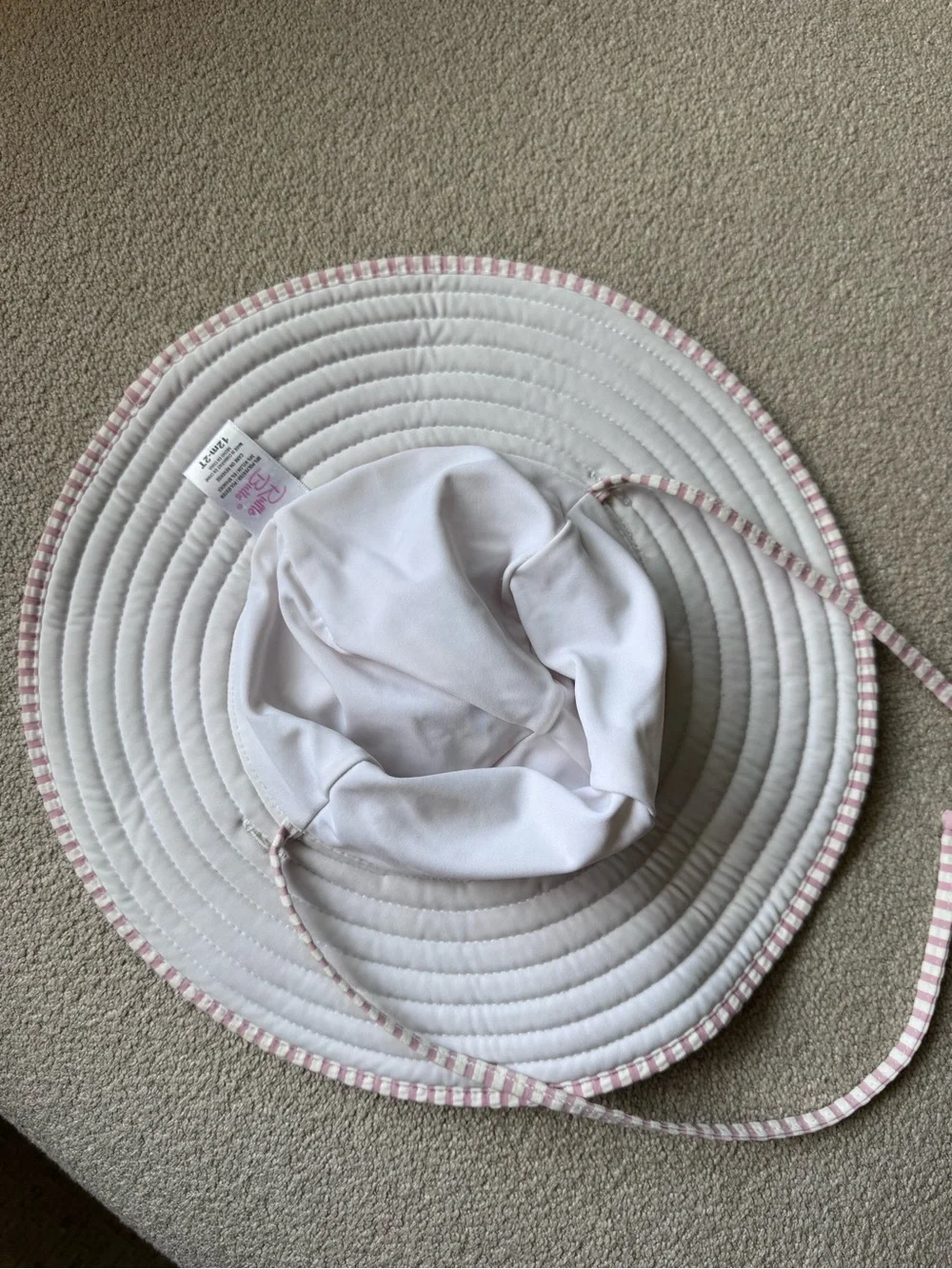 Ruffle Butts Pink and White Striped Sun Hat